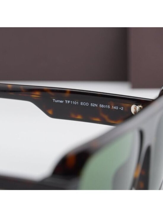 Tom Ford Turner FT1101 52N Shield Sunglasses - Dark Havana/Green